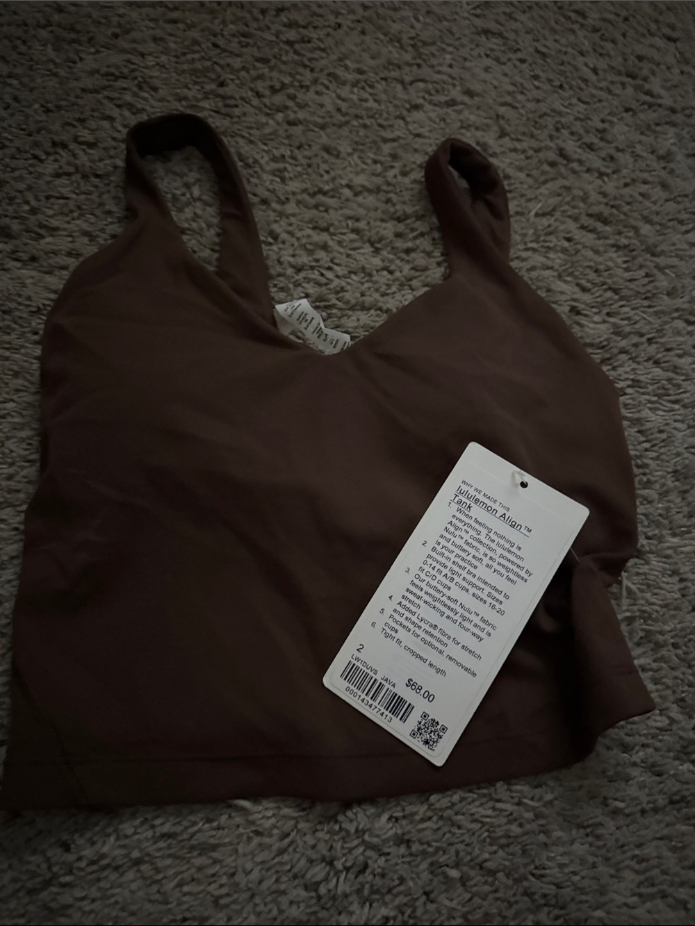 lululemon athletica Brown Seamless Tank Bralette